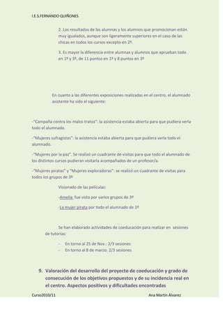 Memoria de la coordinación de coeducación