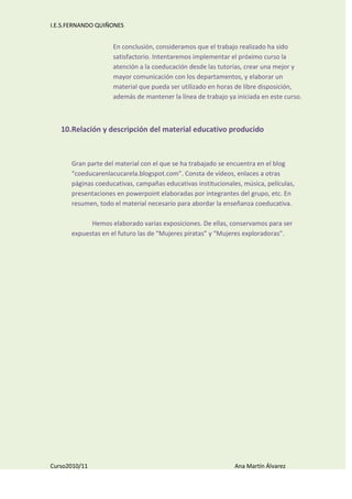 Memoria de la coordinación de coeducación