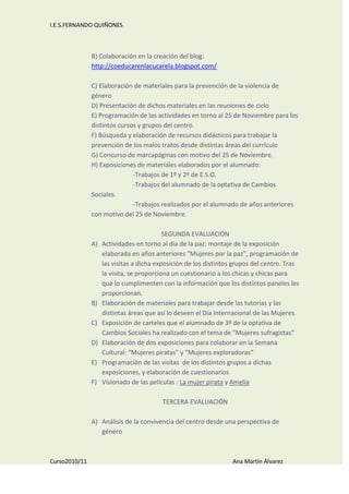 Memoria de la coordinación de coeducación