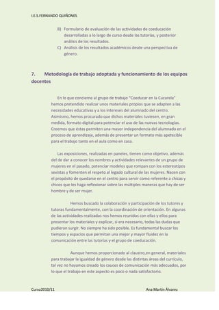 Memoria de la coordinación de coeducación