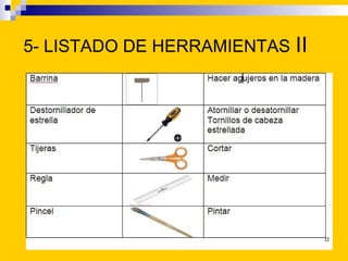 5- LISTADO DE HERRAMIENTAS   II
 