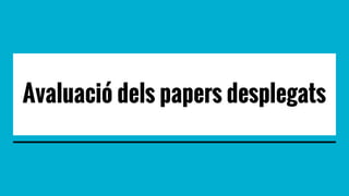 Avaluació dels papers desplegats
 