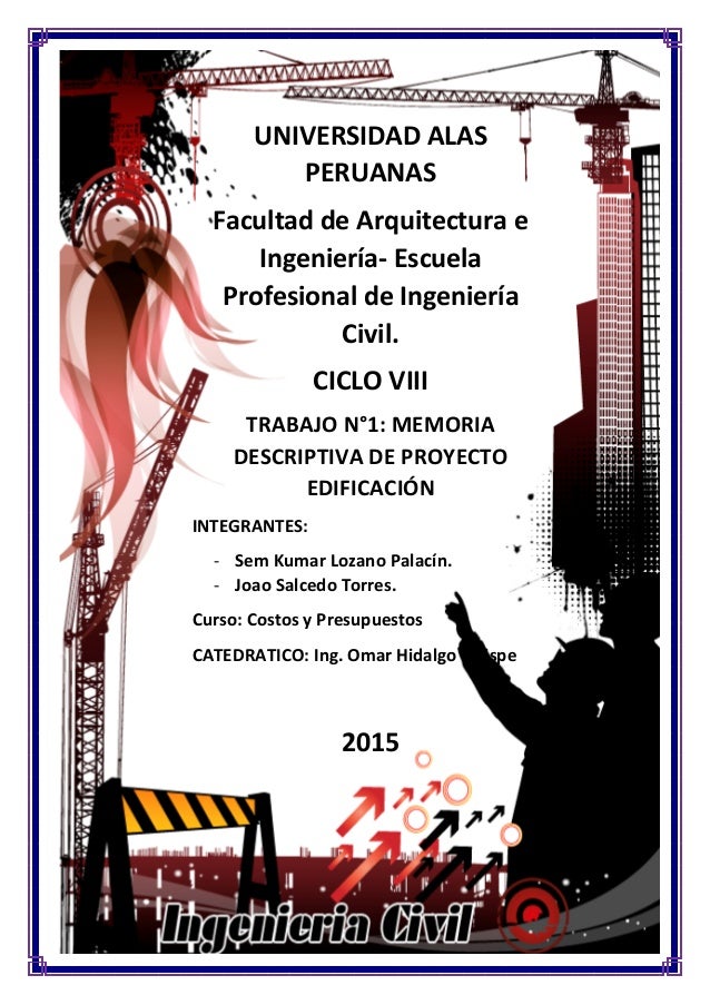 Memoria Descriptiva De Proyecto De Edificacion