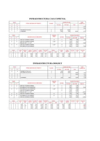 INFRAESTRUCTURA CASA COMUNAL
INFRAESTRUCTURA DOGOUT
 
