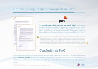 4 INTRODUCCIÓN · Informe de Aseguramiento razonable de PwC
Informe de aseguramiento razonable de PwC
La prestigiosa audito...