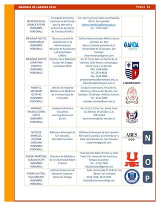 Página 51MEMORIA DE LABORES 2016
DIRECTORIO DE MIEMBROS ACTIVOS ABES 2016-2018
 