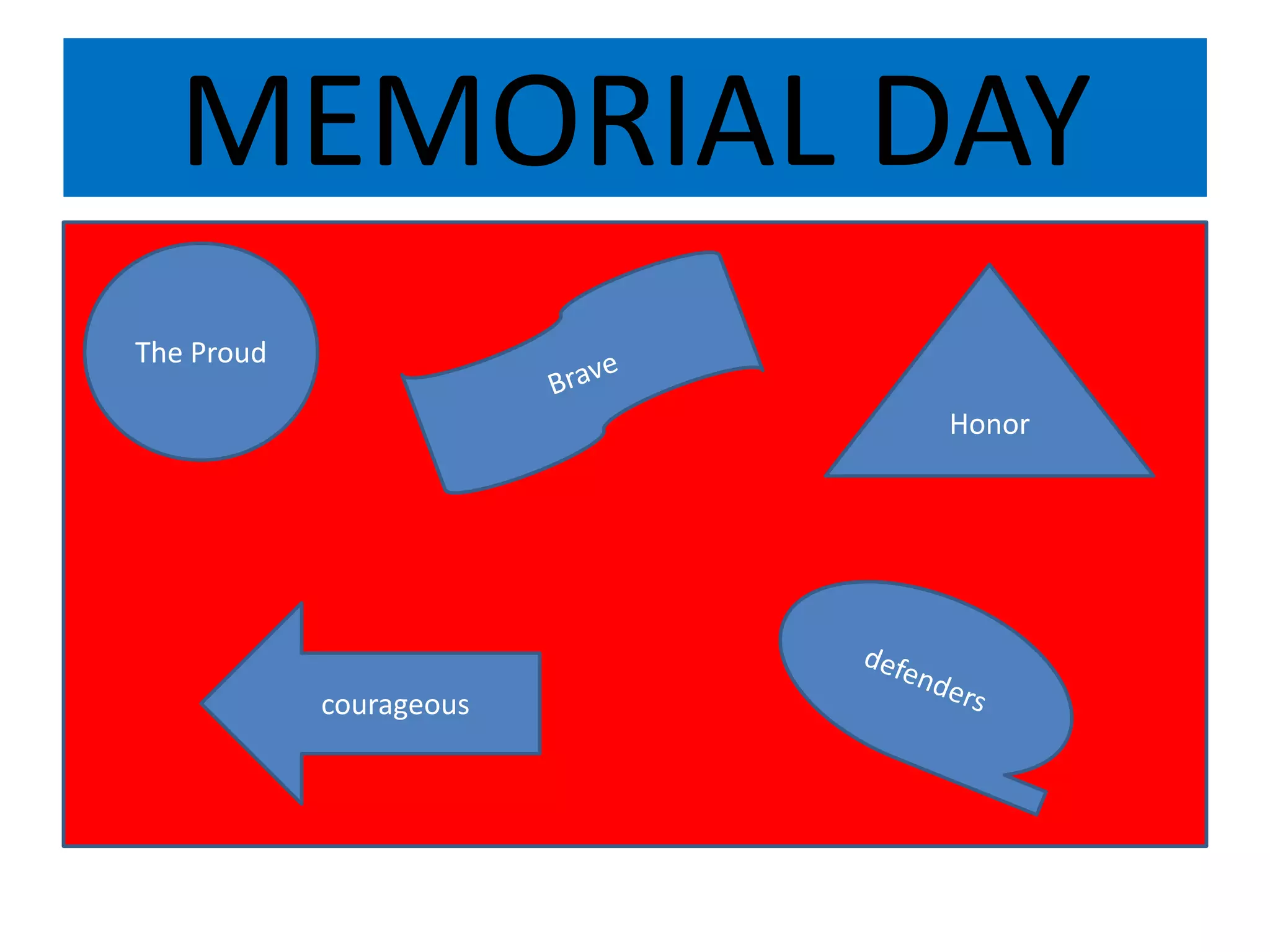 MEMORIAL DAY
The Proud
Honor
courageous
 