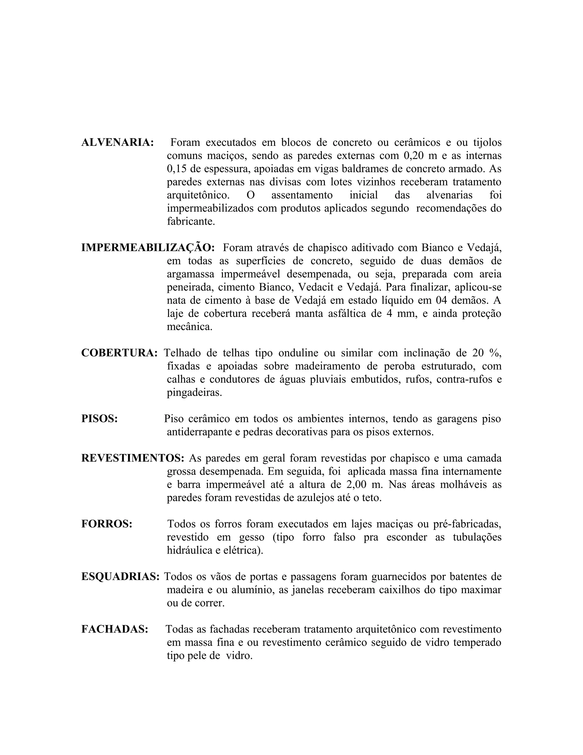 Memorial descritivo comercial | PDF