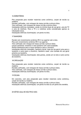 Memorial descritivo unidade_residencial | PDF