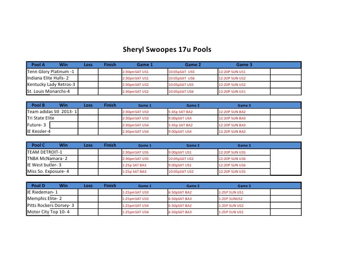 adidas schedule