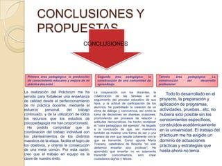 Practicum Project Conclusion Memoria prácticum ii power point | PPTX
