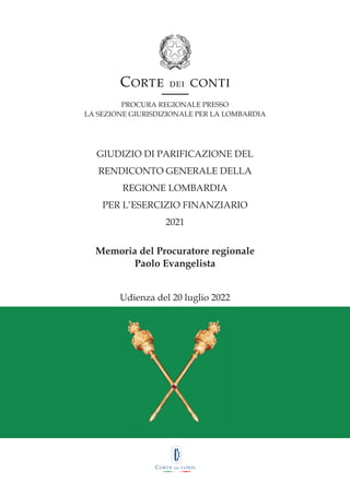 Memoria del procuratore generale della Corte dei Conti sul ...