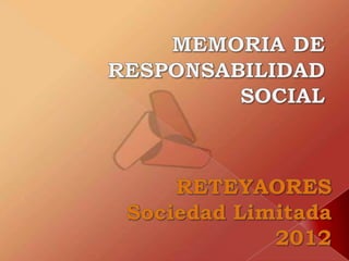 Memoria Responsabilidad Social Empresarial (castellano)