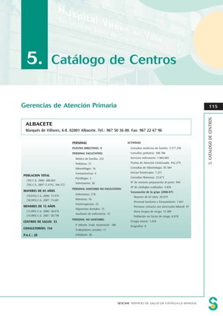Memoria del Servicio de Salud de Castilla-La Mancha (SESCAM) 2007