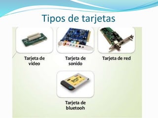 Tipos de tarjetas
 