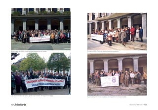 8 de marzo de 2007, frente al Ayuntamiento de Llodio. 
25 de noviembre de 2012, junto a la estatua de Ruperto Urquijo. 
8 marzo 2005. Foto de Maria Jesus Aretxederra 
Concentración en las escaleras del Ayuntamiento de Llodio. 
62 • Memoria 1994-2014 • 63 
 