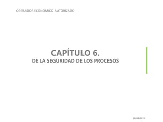 CAPÍTULO 6.
DE LA SEGURIDAD DE LOS PROCESOS
Karen Ximena Yopasá Peña 28/02/2018
OPERADOR ECONOMICO AUTORIZADO
 