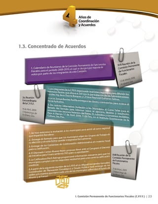 23I. Comisión Permanente de Funcionarios Fiscales (C.P.F.F.) |
1.3. Concentrado de Acuerdos
 