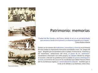Patrimonio: memorias 1 