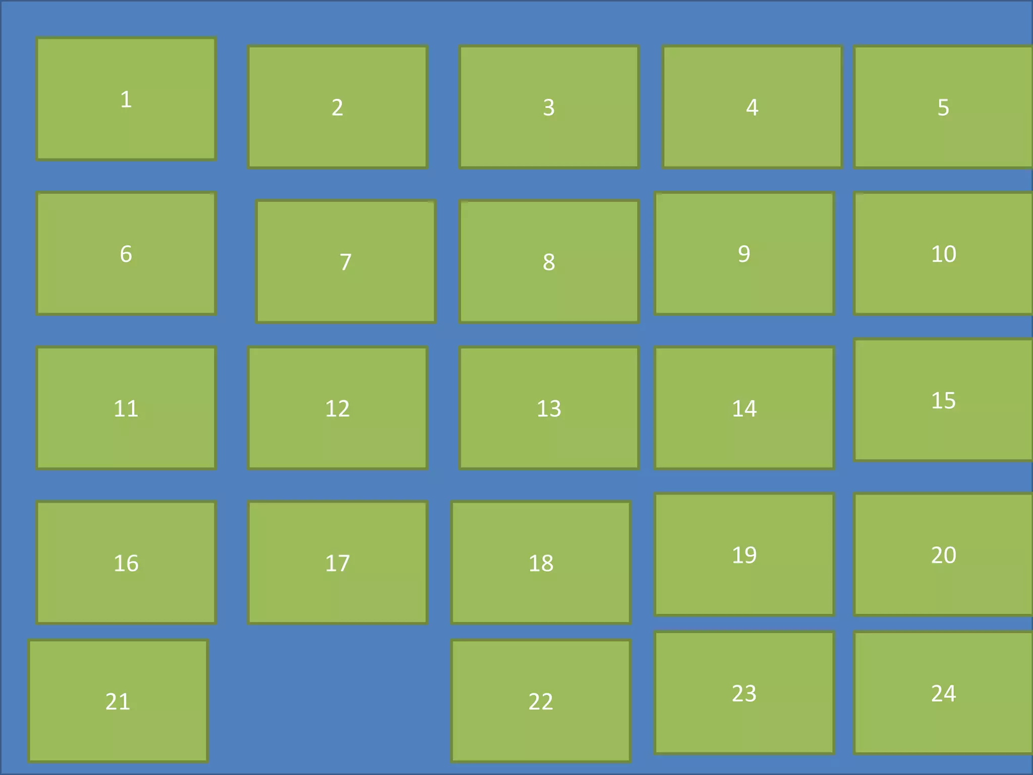FAZER
POSSO
VER
OUVIR
PONHO
POR
DIGO
FAÇO
PEÇO DIZER
PODER VEJO
VIR
PEDIR
DORMIR
TRAZER PERDER OUÇO
VENHO
DOU
PERCO
TRAGO
DAR
DURMO
17
12
7
2 3
8
13
18
4
9
14
19
23 24
20
15
10
51
6
11
16
21 22