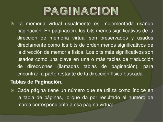 Memoria virtual y paginacion