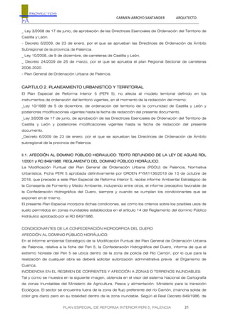 CARMEN ARROYO SANTANDER ARQUITECTO
PLAN ESPECIAL DE REFORMA INTERIOR PERI 5, PALENCIA 22
11 de abril, por el que se aprueb...
