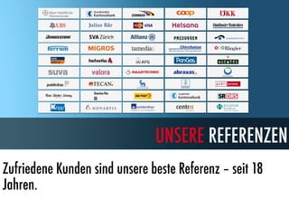 UNSERE REFERENZEN
Zufriedene Kunden sind unsere beste Referenz – seit 18
Jahren.
 