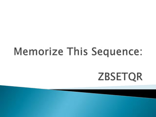 Memorize This Sequence:ZBSETQR 