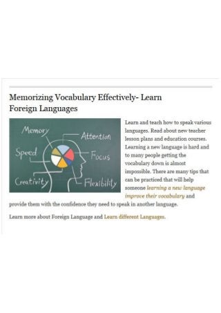 Memorizing vocabulary effectively learn foreign languages