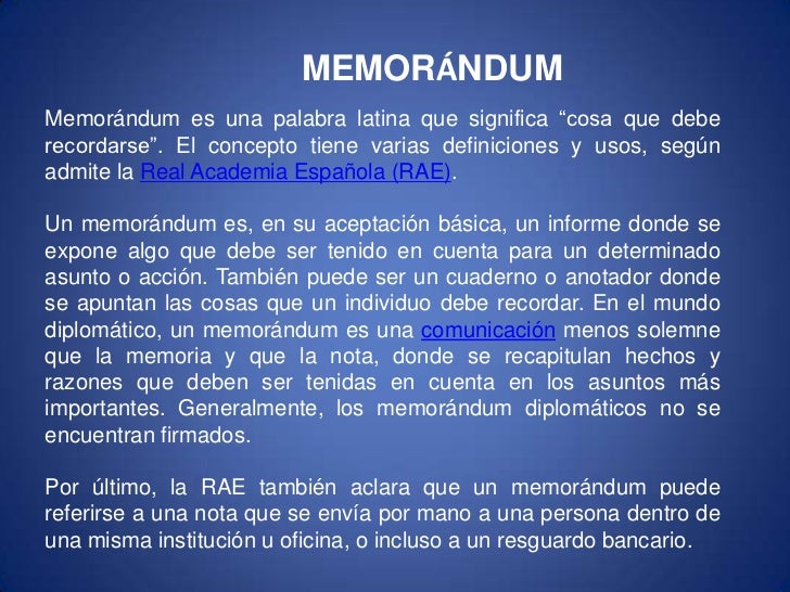 Memorándum