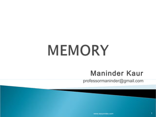Maninder Kaur
professormaninder@gmail.com




    www.eazynotes.com         1
 