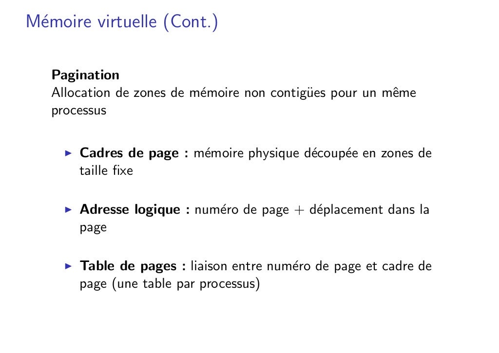 Gestion de la mémoire