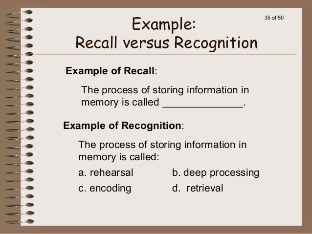 example of recognition