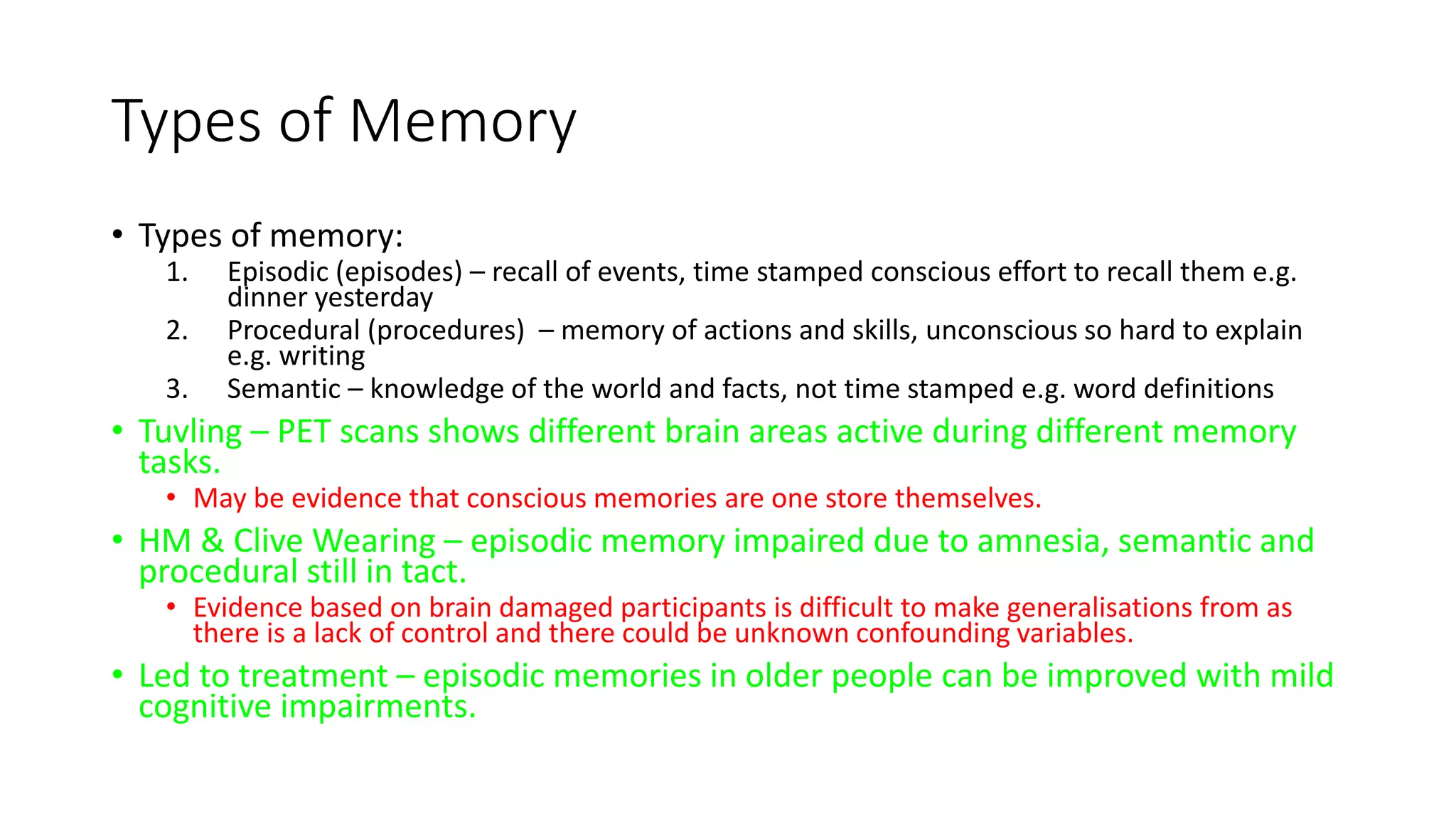 Memory - AQA A Level Psychology Revision | PPTX