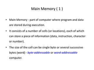 Memory (Computer Organization) | PDF