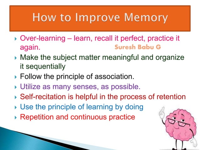 Factors Influencing Memory : MEMORY – EJZV