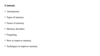 memory complete presentation complete ppt | PPT