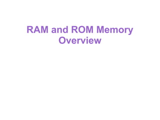 RAM and ROM Memory
Overview

 