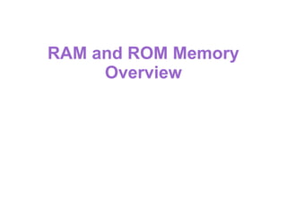 RAM and ROM Memory Overview | PPT