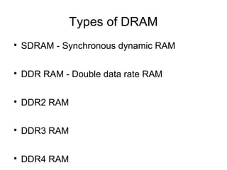 RAM and ROM Memory Overview | PPT
