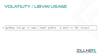 Volatility / Libvmi usage
 