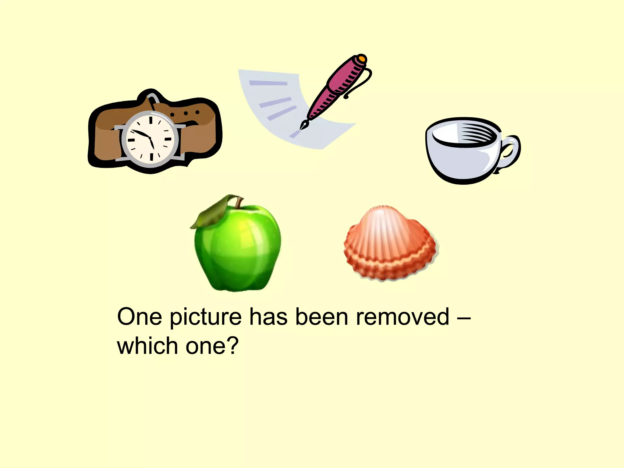 One picture has been removed –
which one?
One picture has been removed –
which one?
 