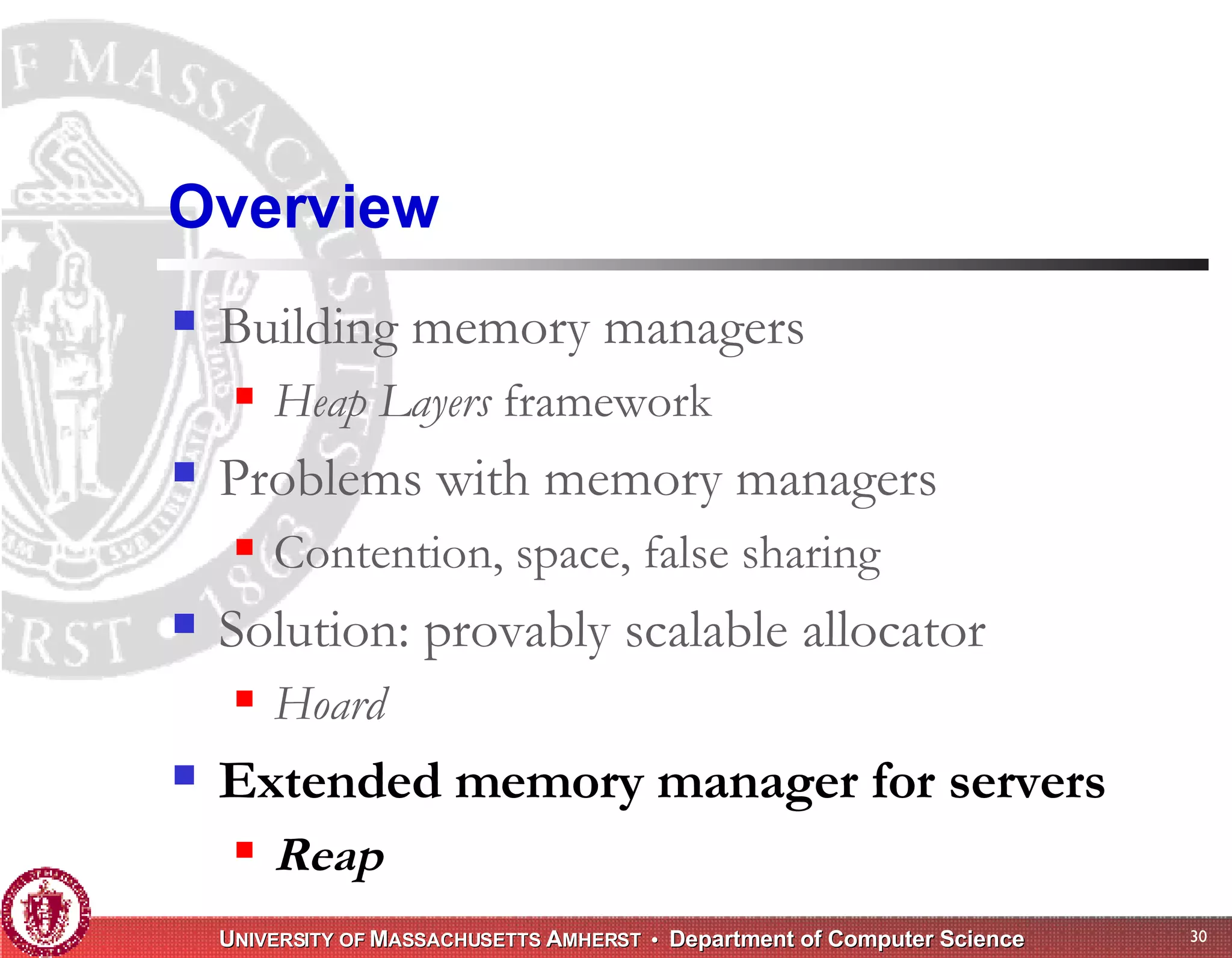 Memory Management for High-Performance Applications