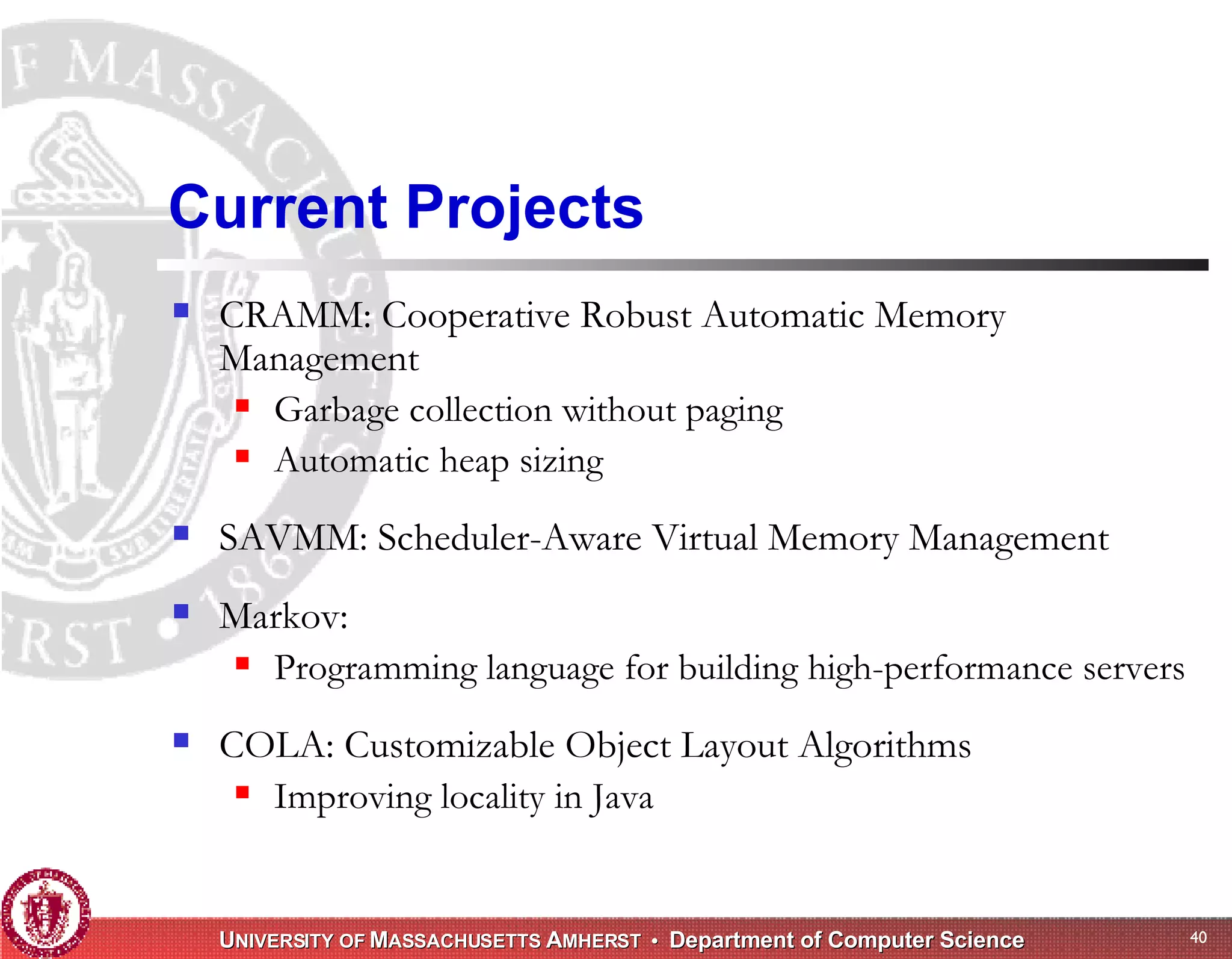 Memory Management for High-Performance Applications