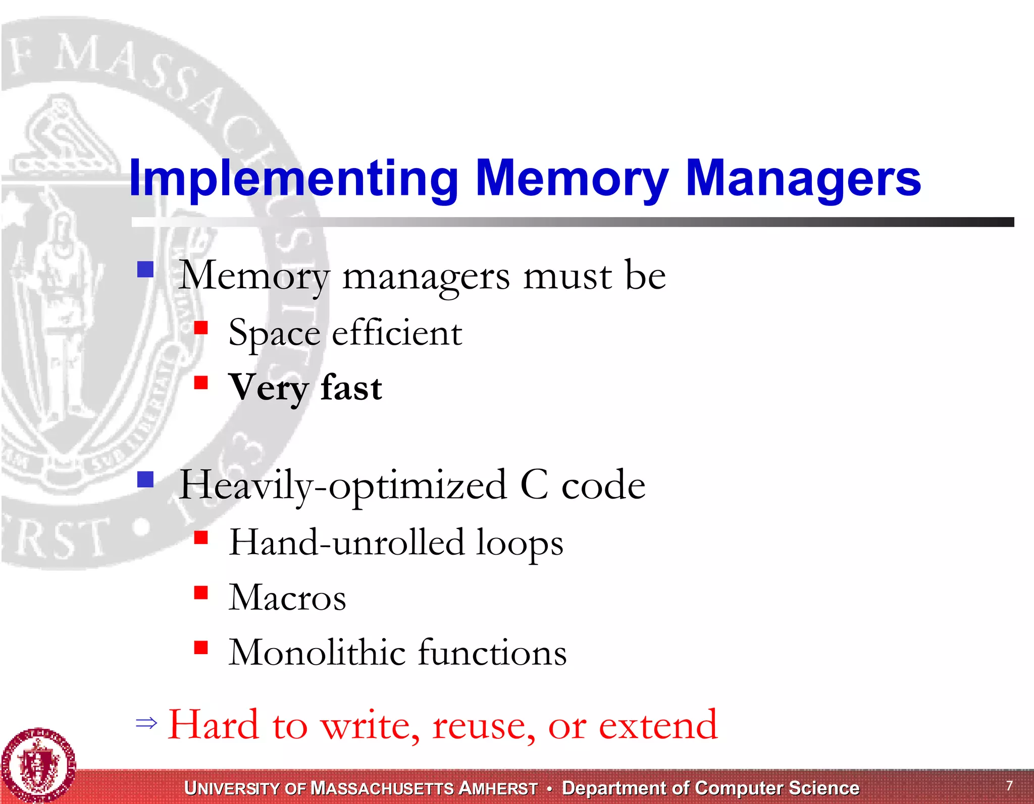 Memory Management for High-Performance Applications