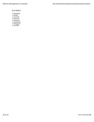 Memory Management in Android | PDF