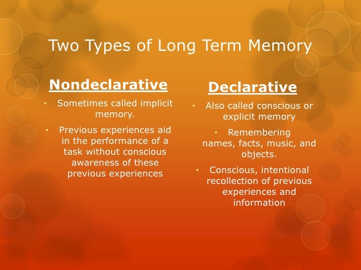 Memory, Retention and Learning