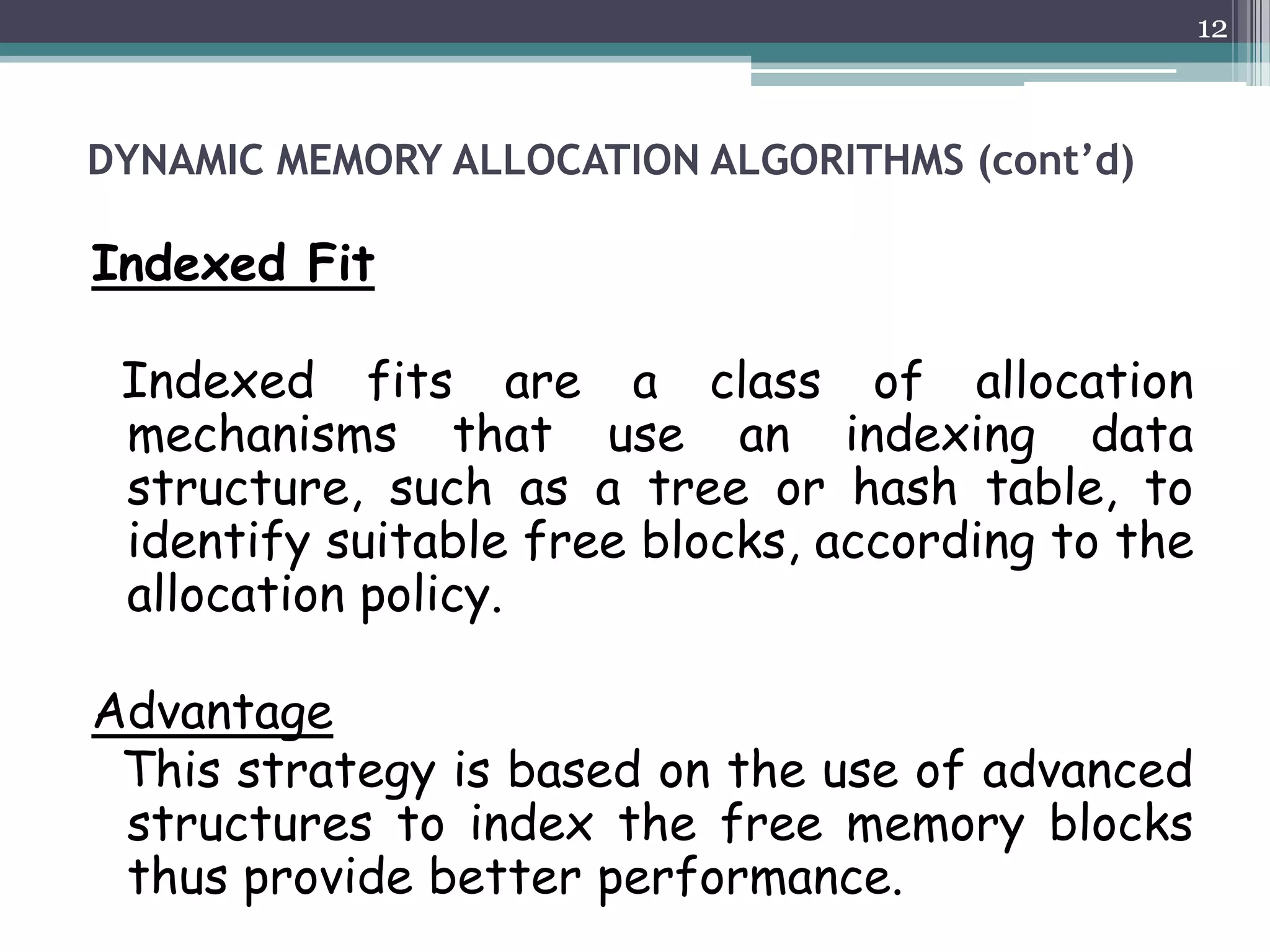 Memory allocation for real time operating system | PPTX