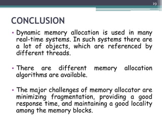 Memory allocation for real time operating system | PPTX