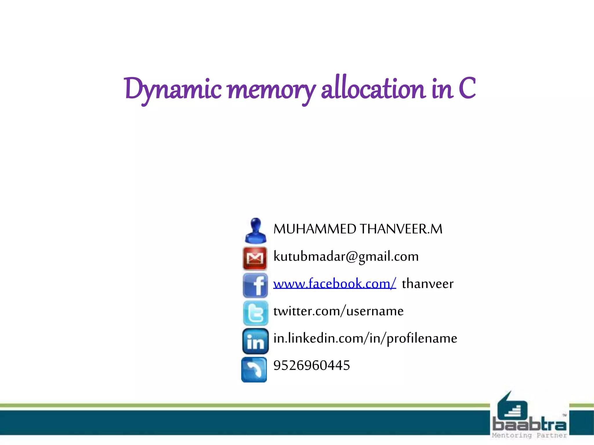 Memory allocation in c | PPTX